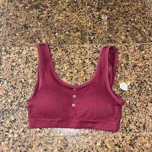 Lucky Brand Women's Ribbed Seamless Comfort Bralette with Henley Buttons